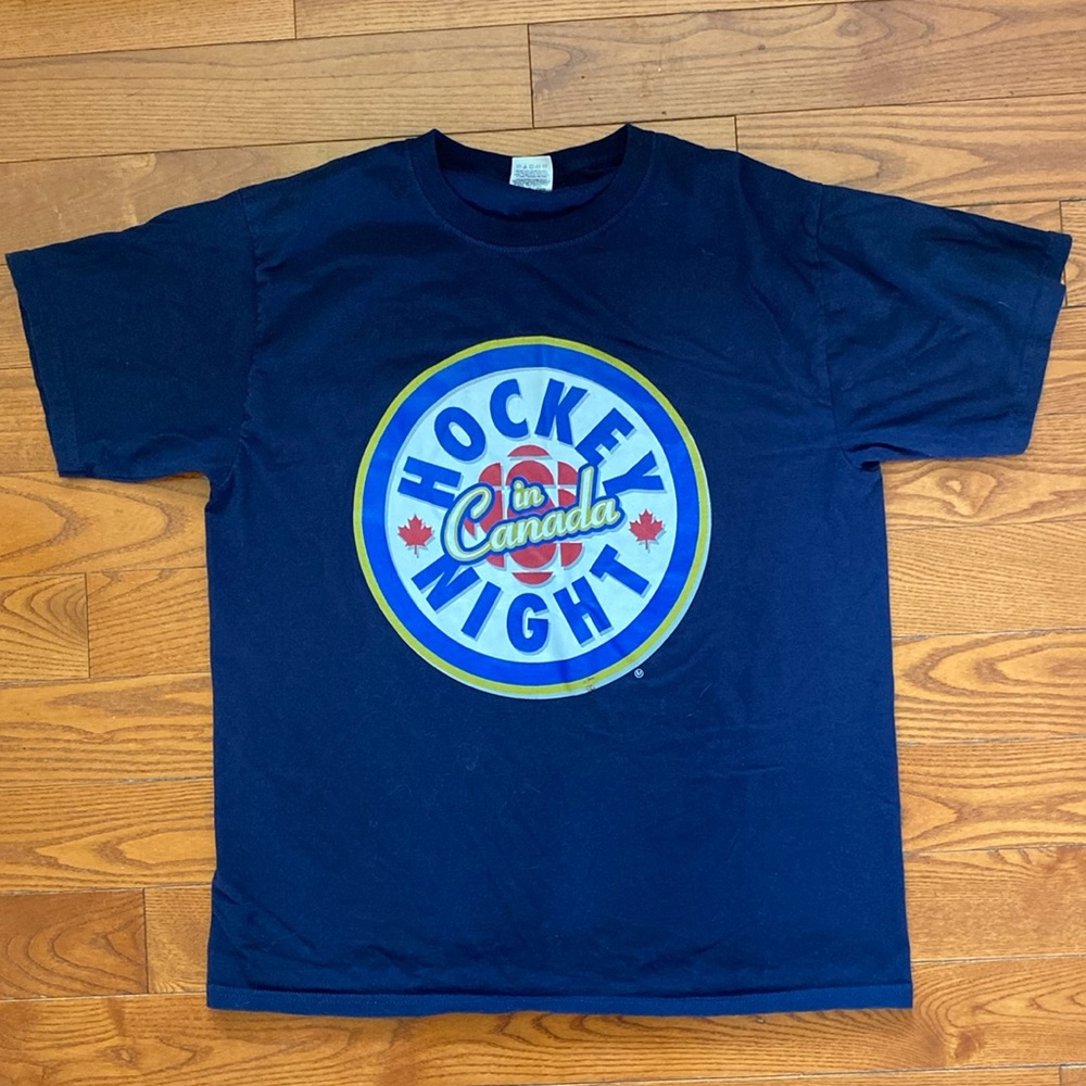 🏒Budweiser Hockey Night in Canada tshirt short sleeve large men’s navy.